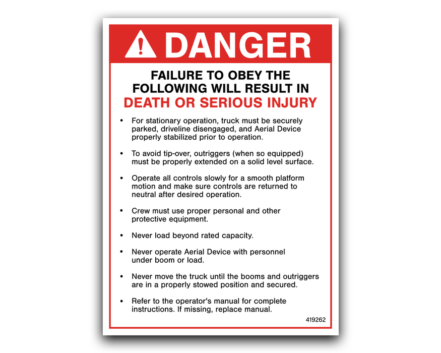 DANGER - Failure To Obey