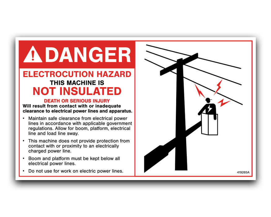 DANGER - ELECTROCUTION HAZARD - NOT INSULATED