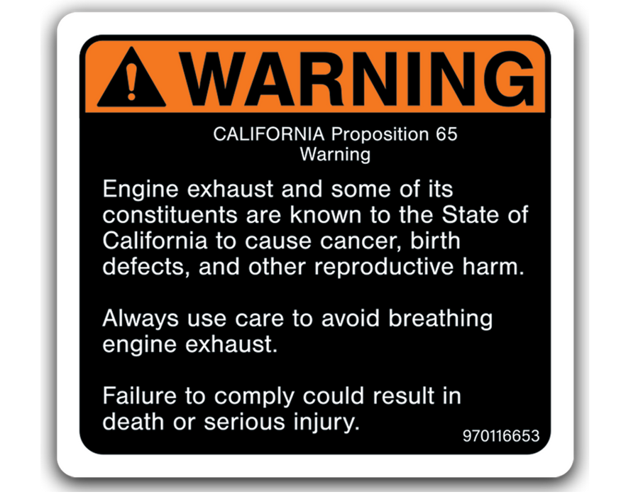 WARNING: CALIFORNIA Proposition 65 Warning