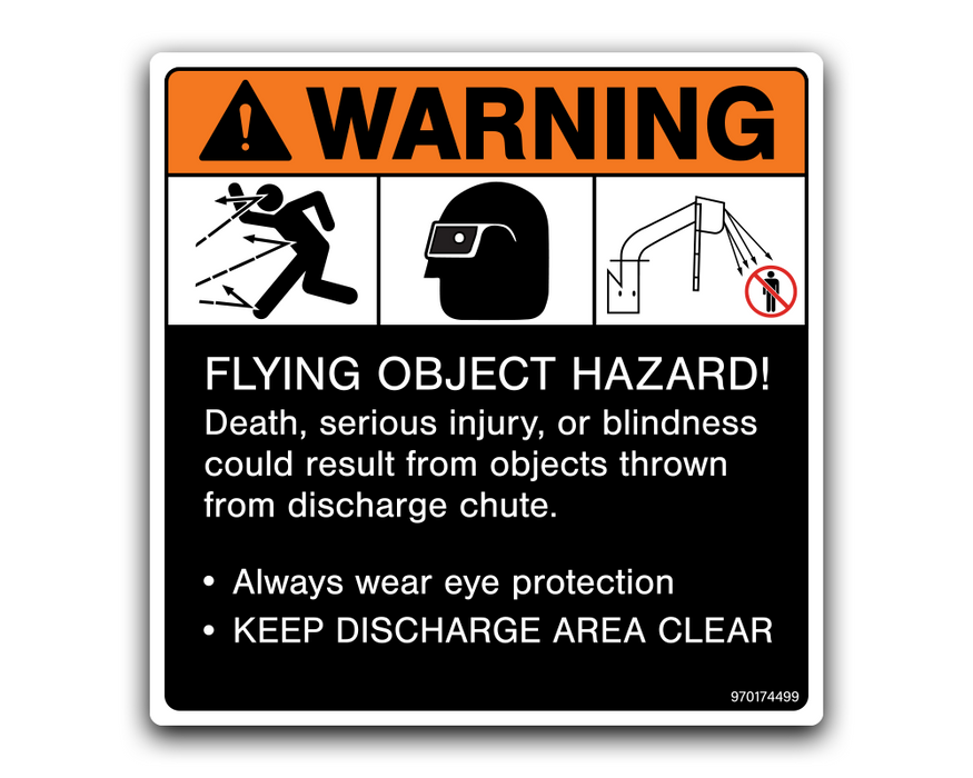 WARNING - FLYING OBJECT HAZARD!