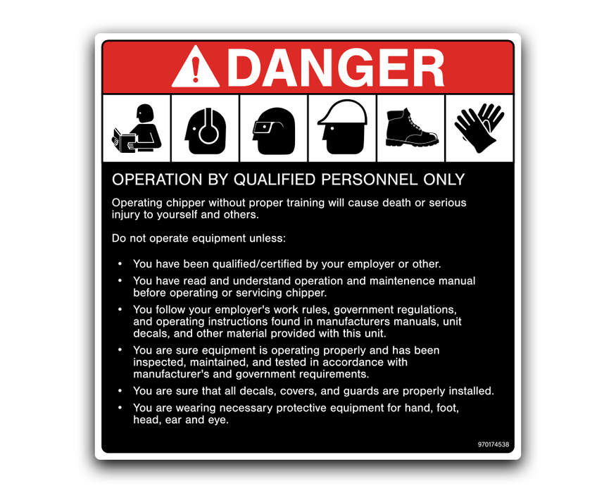 DANGER - OPERATION BY QUALIFIED PERSONNEL ONLY