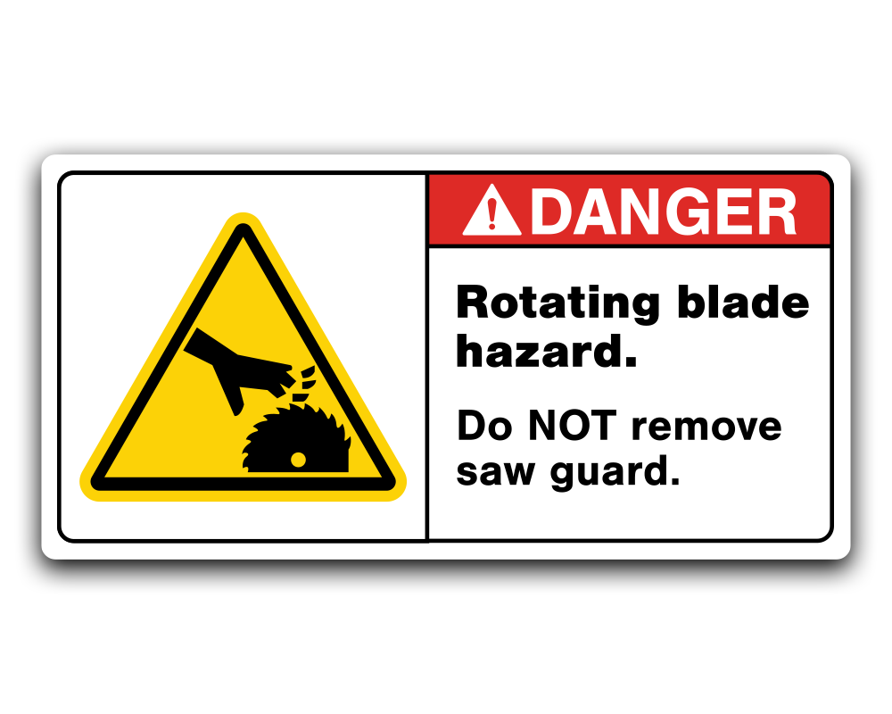 Rotating Blade Sticker DANGER - ROTATING BLADE HAZARD — Fast Safety Decals