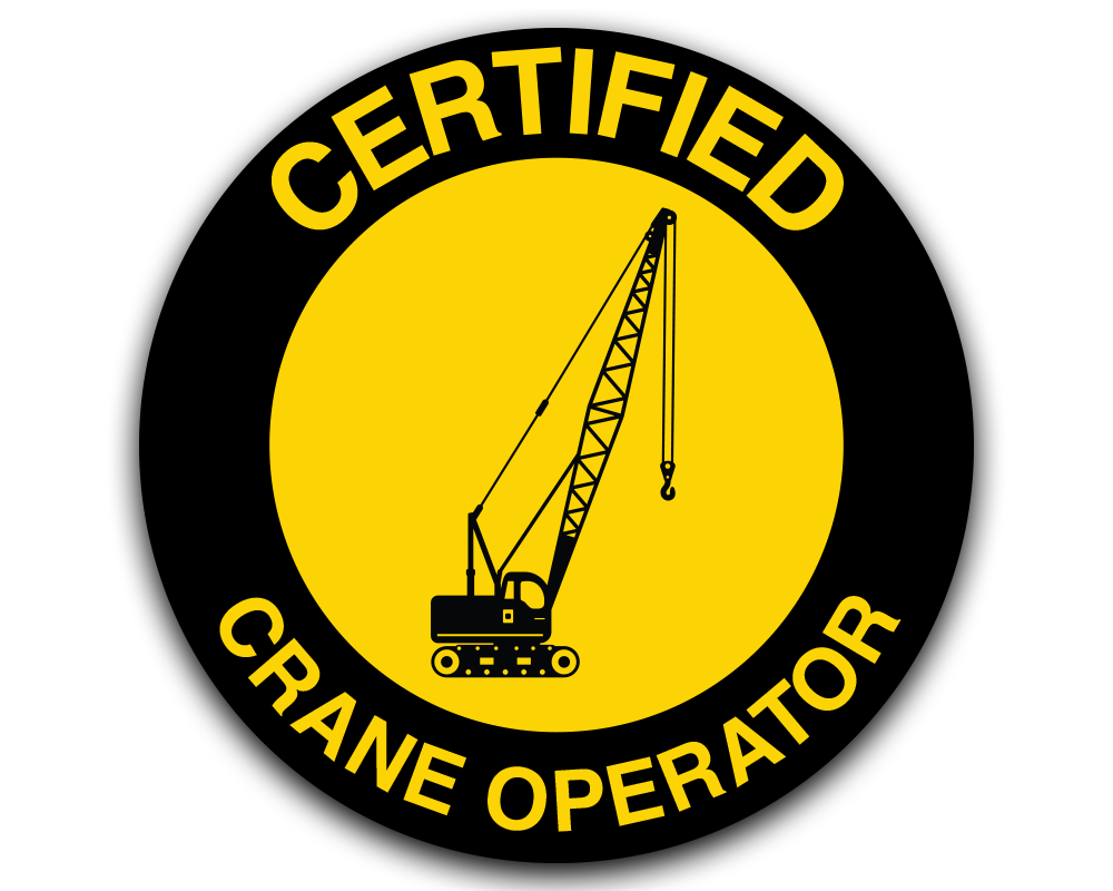 Certified Crane Operator Hard Hat Decal — Fast Safety Decals 