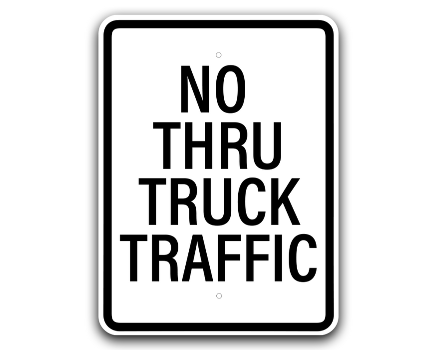 No Thru Truck Traffic Sign