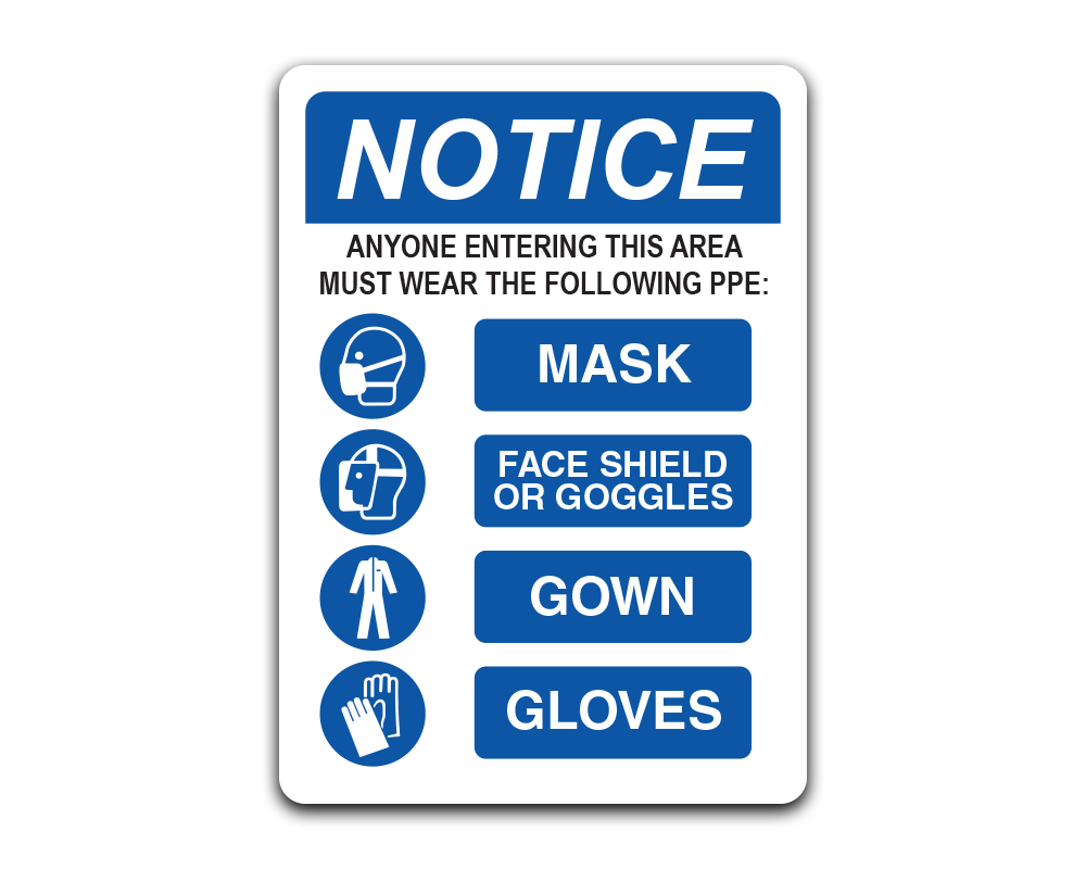 NOTICE - Required PPE Sign — Fast Safety Decals