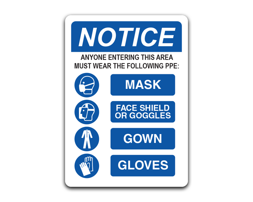 NOTICE - Required PPE Sign