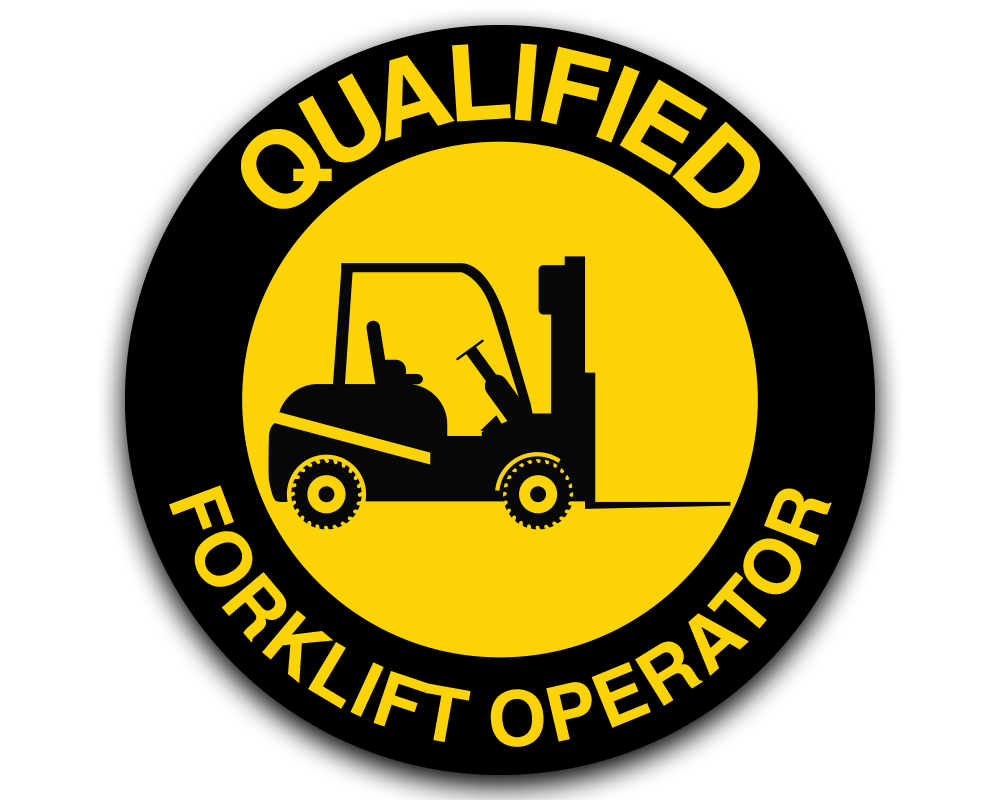 QUALIFIED FORKLIFT OPERATOR - Hard Hat Decal — Fast Safety Decals